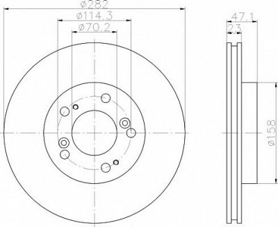 HELLA PAGID 8dd355107131 -  Тормозной диск
